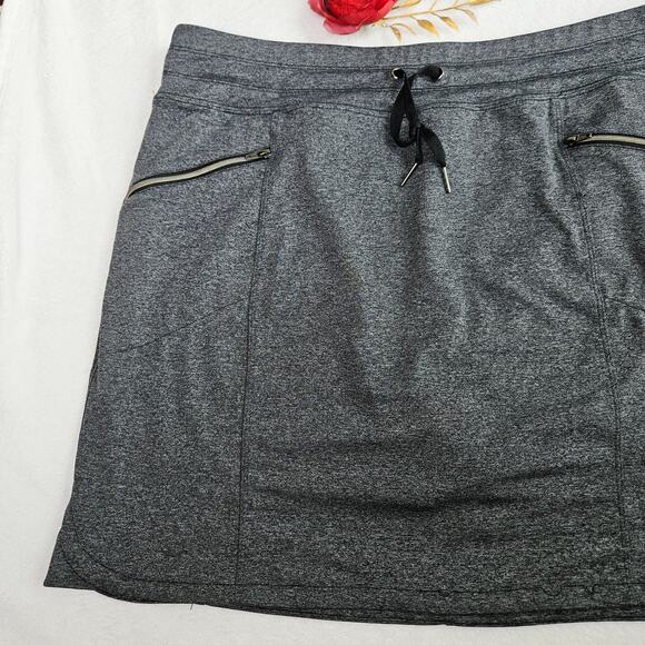 Tangerine Skort Size XXL 2XL Drawstring Waist Zip Pockets Gray Athleisure Pullon - Picture 3 of 14